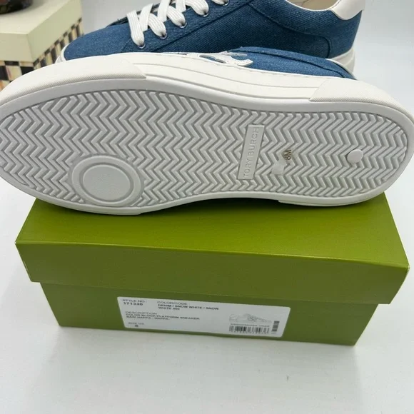 Women's Tory Burch platform denim sneakers size 8 US